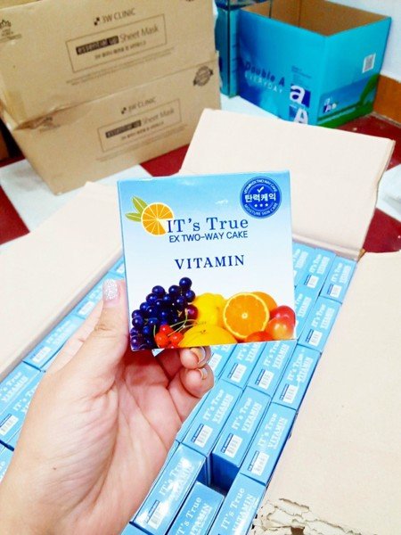 Phấn Nén Siêu Mịn Vitamin It True Ex Two Way Cake Vitamin 12g Trang Điểm Khuôn Mặt-1
