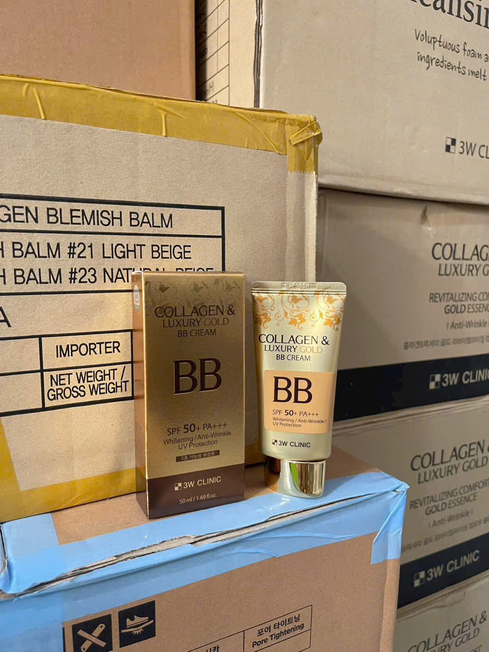 Kem Nền Che Khuyết Điểm Collagen & Luxury Gold BB Cream 3W Clinic