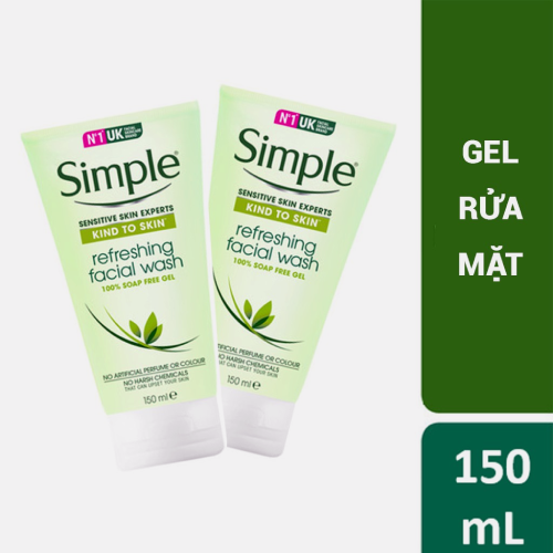 Sữa Rửa Mặt Dạng Gel Simple Refresh Facial Wash Ba Lan