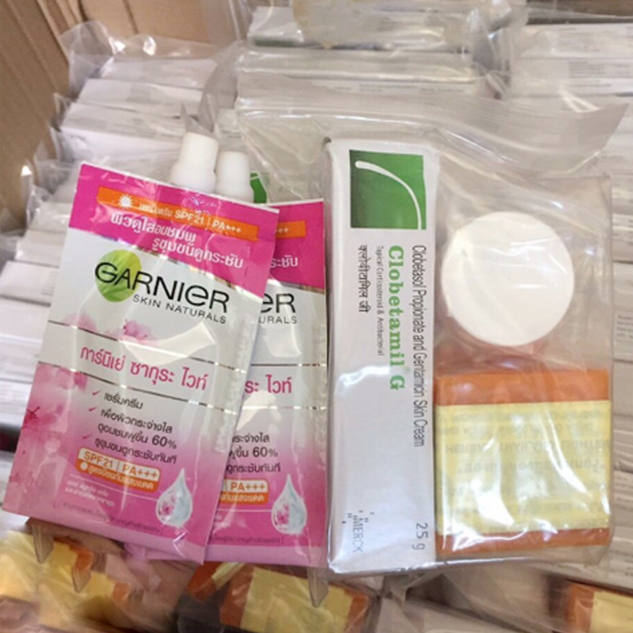 Bộ Trị Nám Tàn Nhang Clobetamil G Thái Lan Dưỡng Da Mặt-1