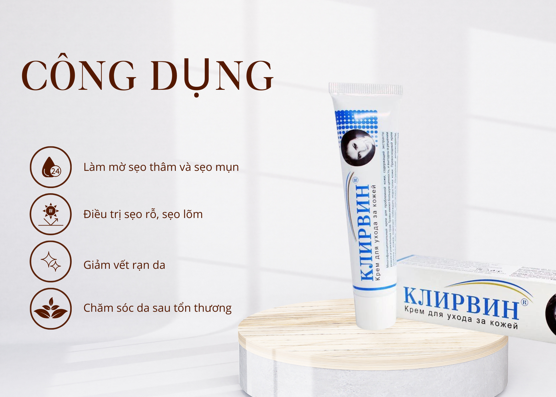 Kem trị sẹo Klirvin Nga Dưỡng Da Mặt-1