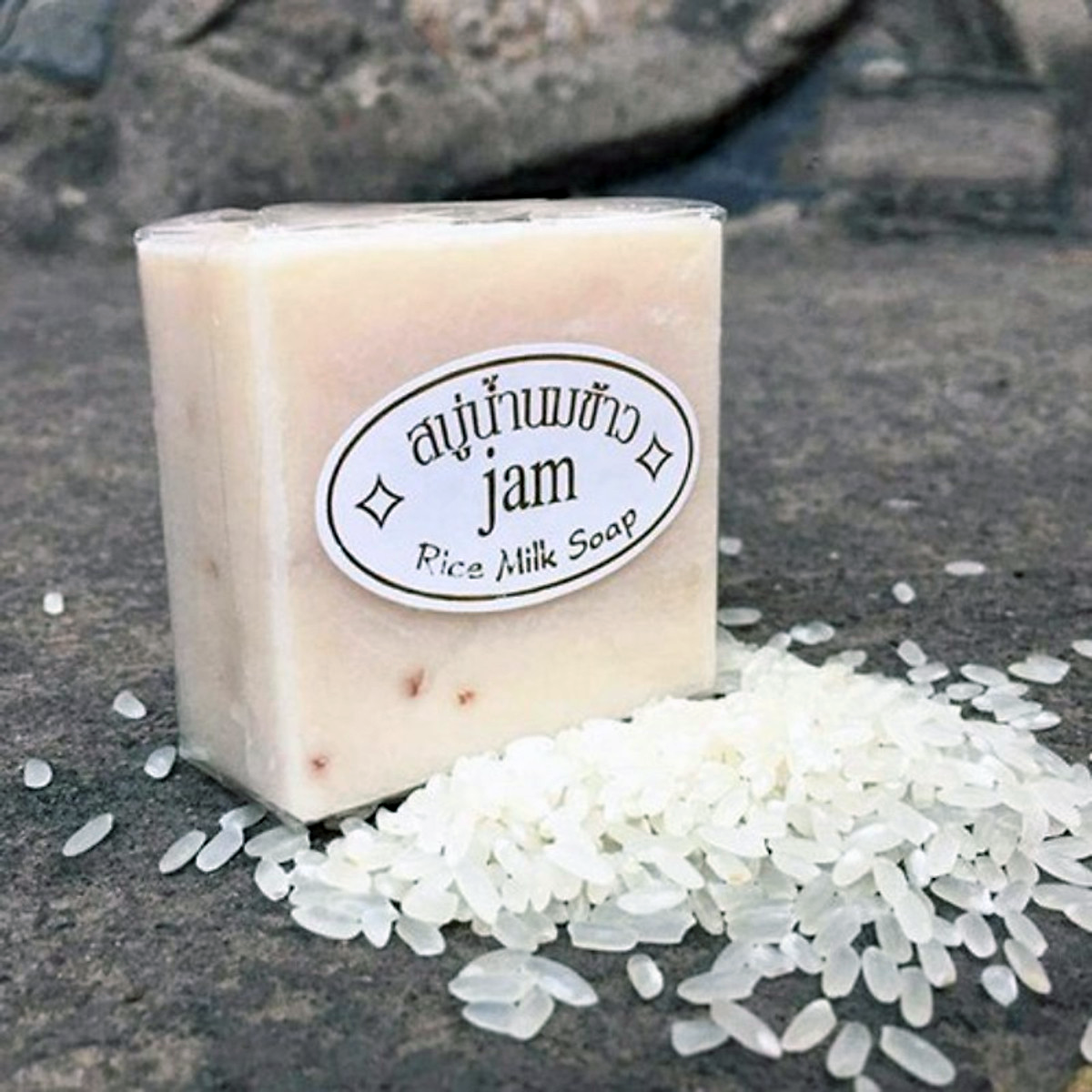 Xà Phòng Tắm Trắng Cám Gạo Rice Milk Soap 50g Thái Lan Tắm trắng-1