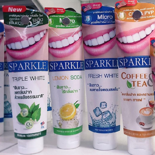 Kem Đánh Trắng Răng Trà Xanh Sparkle Thái Lan