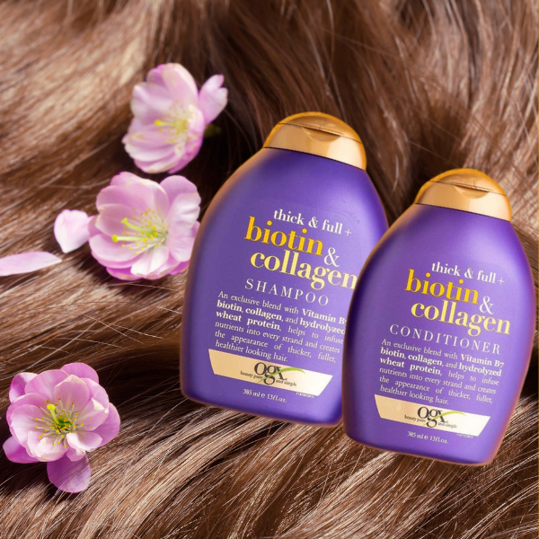 Bộ dầu gội xả chăm sóc tóc Biotin Collagen Organix Thick & Full-1