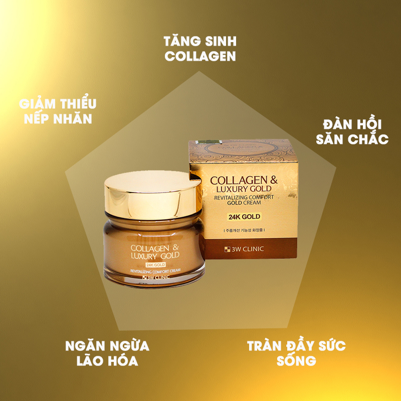 Kem Dưỡng Da 3W Clinic Collagen Luxury 24K Gold Hàn Quốc-2