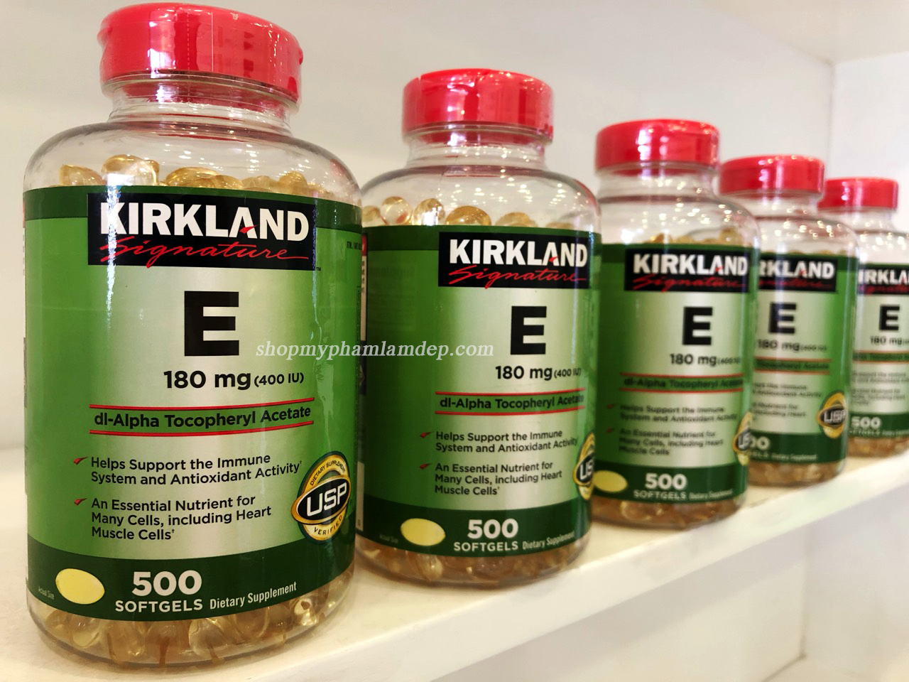Viên Uống Vitamin E Kirkland Signature E 400 IU Mỹ Dưỡng Da Mặt-1