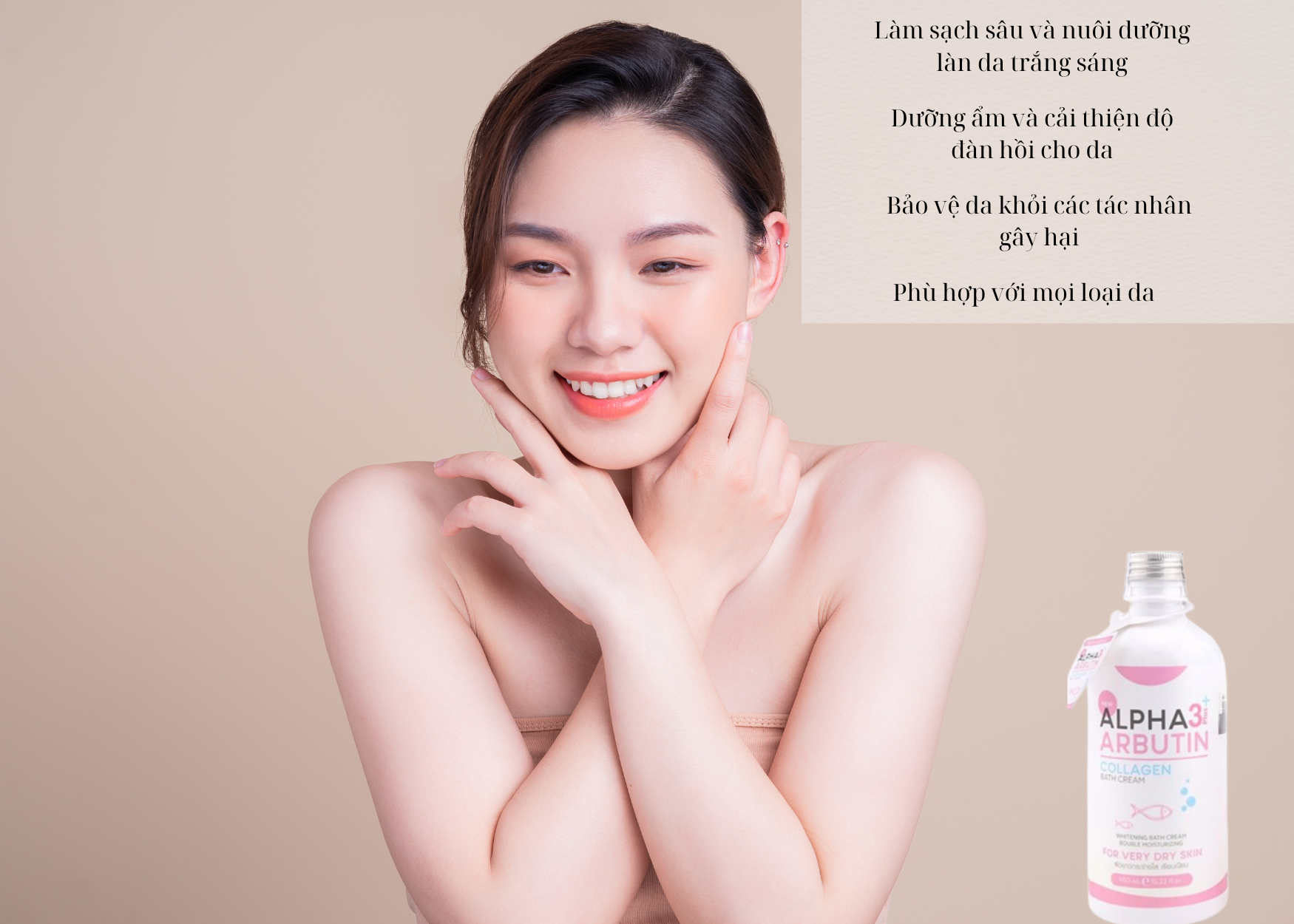 Sữa tắm trắng da Alpha Arbutin 3 Plus Collagen Bath Cream Thái Lan Sữa Tắm Trắng Da-1