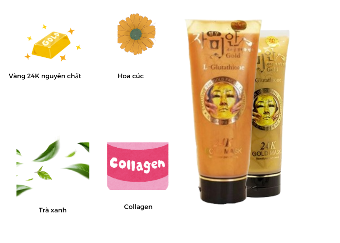 Mặt nạ vàng 24K Gold Mask Hàn Quốc Mặt Nạ Dưỡng Da-1